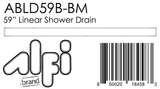 ALFI Brand - 59" Black Matte Stainless Steel Linear Shower Drain with Solid Cover | ABLD59B-BM