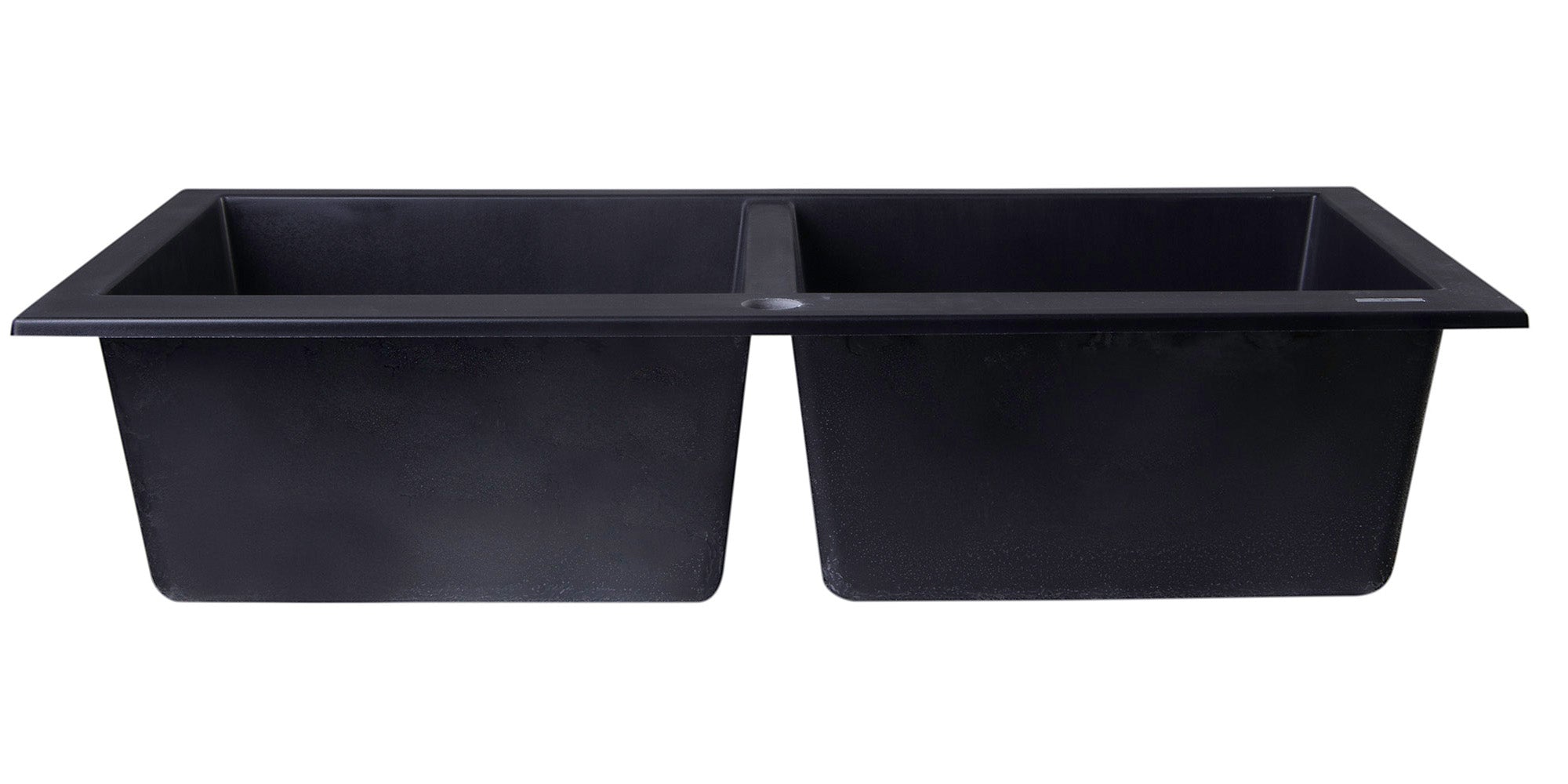 ALFI Brand - Black 34" Drop-In Double Bowl Granite Composite Kitchen Sink | AB3420DI-BLA