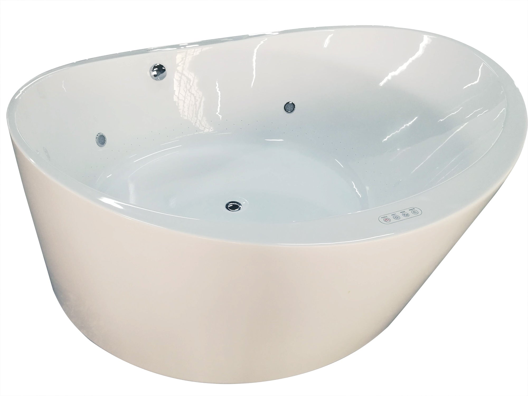 EAGO - 66" Round Free Standing Acrylic Air Bubble Bathtub | AM2130