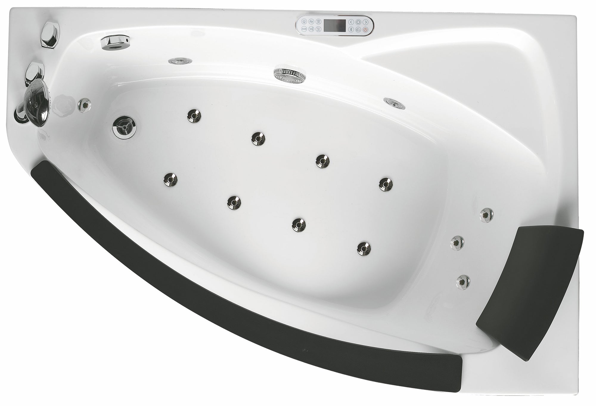 EAGO - 5 ft Clear Rounded Left Corner Acrylic Whirlpool Bathtub | AM198ETL-L