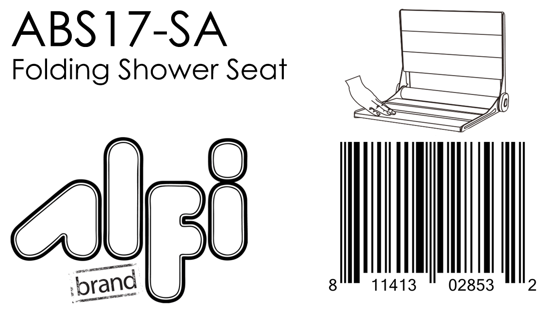 ALFI Brand - 17" Folding Teak Wood Shower Seat Bench with Backrest | ABS17-SA