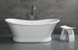 ALFI Brand - Arched White Matte Solid Surface Resin Bathroom / Shower Stool | ABST77