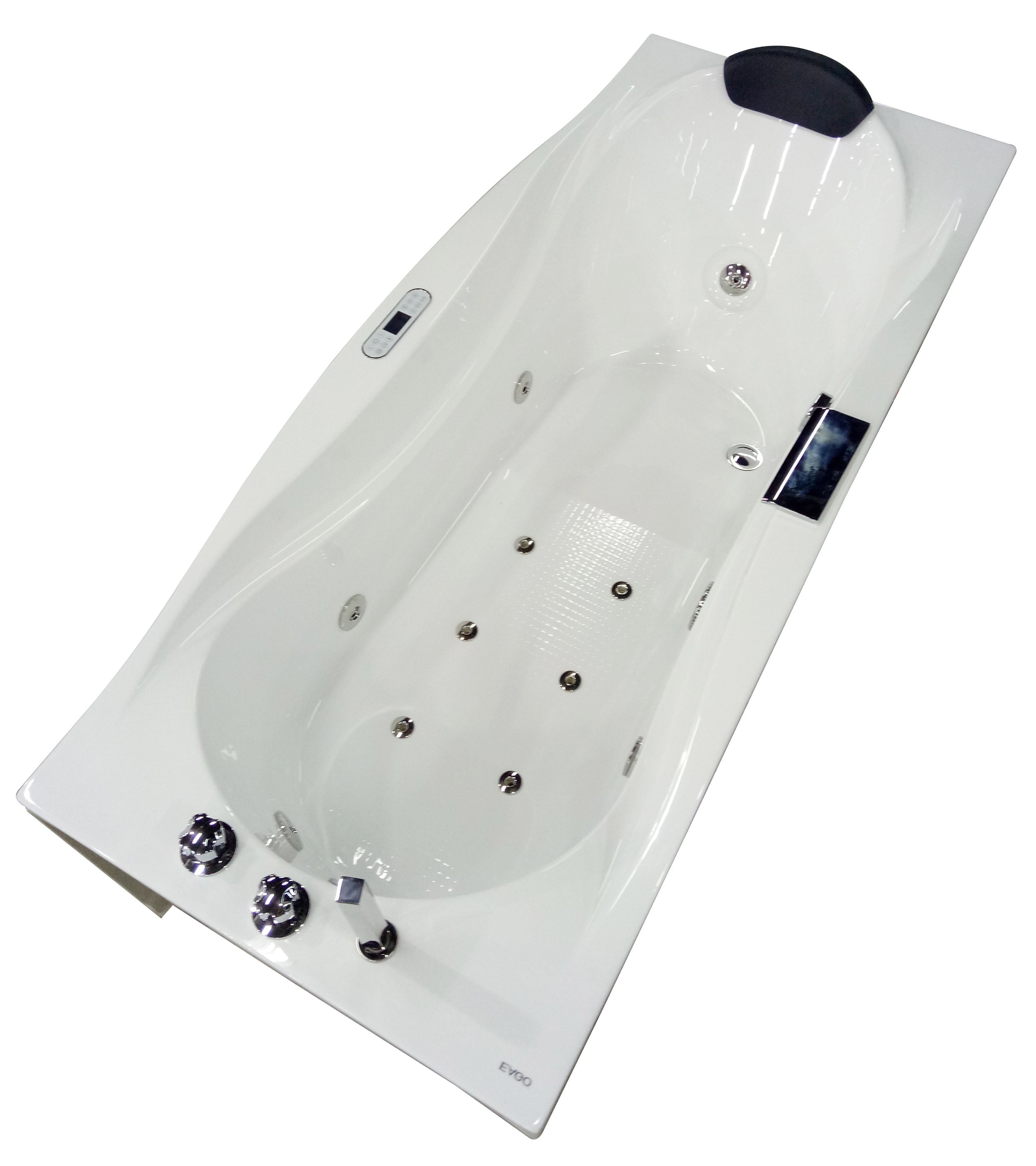 EAGO - 6 ft Right Drain Acrylic White Whirlpool Bathtub w Fixtures | AM189ETL-R