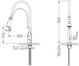 ALFI Brand - Polished Chrome Kitchen Faucet with Black Rubber Stem | ABKF3001-PC