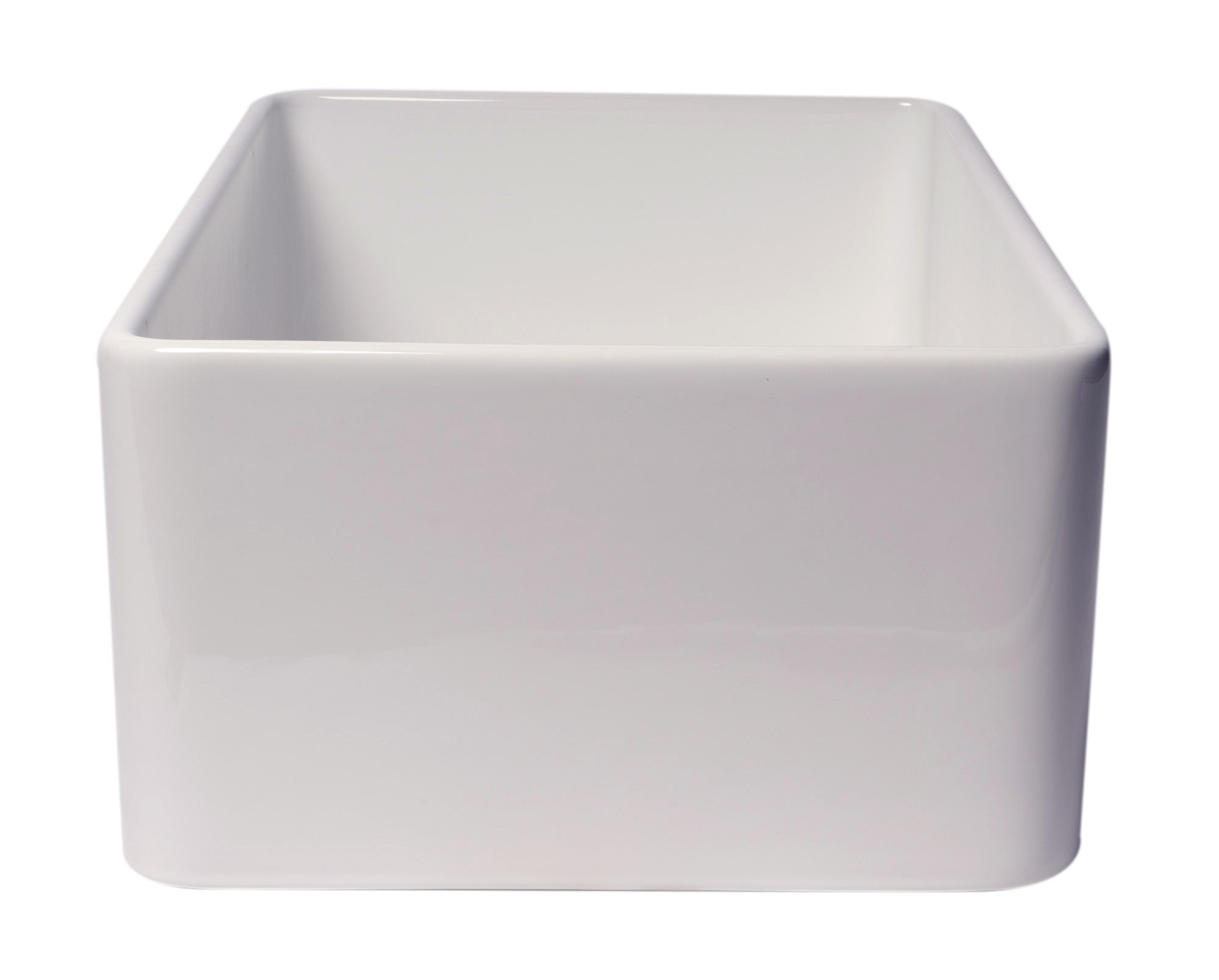 ALFI Brand - 30" White Thin Wall Single Bowl Smooth Apron Fireclay Kitchen Farm Sink | ABF3018-W