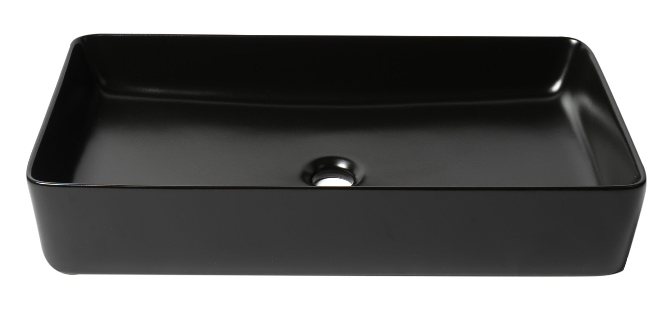 ALFI Brand - Black Matte 24" Modern Rectangular Above Mount Ceramic Sink | ABC902-BM