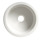 ALFI Brand - White Round 18" x 18" Undermount / Drop In Fireclay Prep Sink | ABF1818R-W