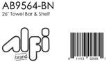 ALFI Brand - Brushed Nickel 26 inch Towel Bar & Shelf Bathroom Accessory | AB9564-BN