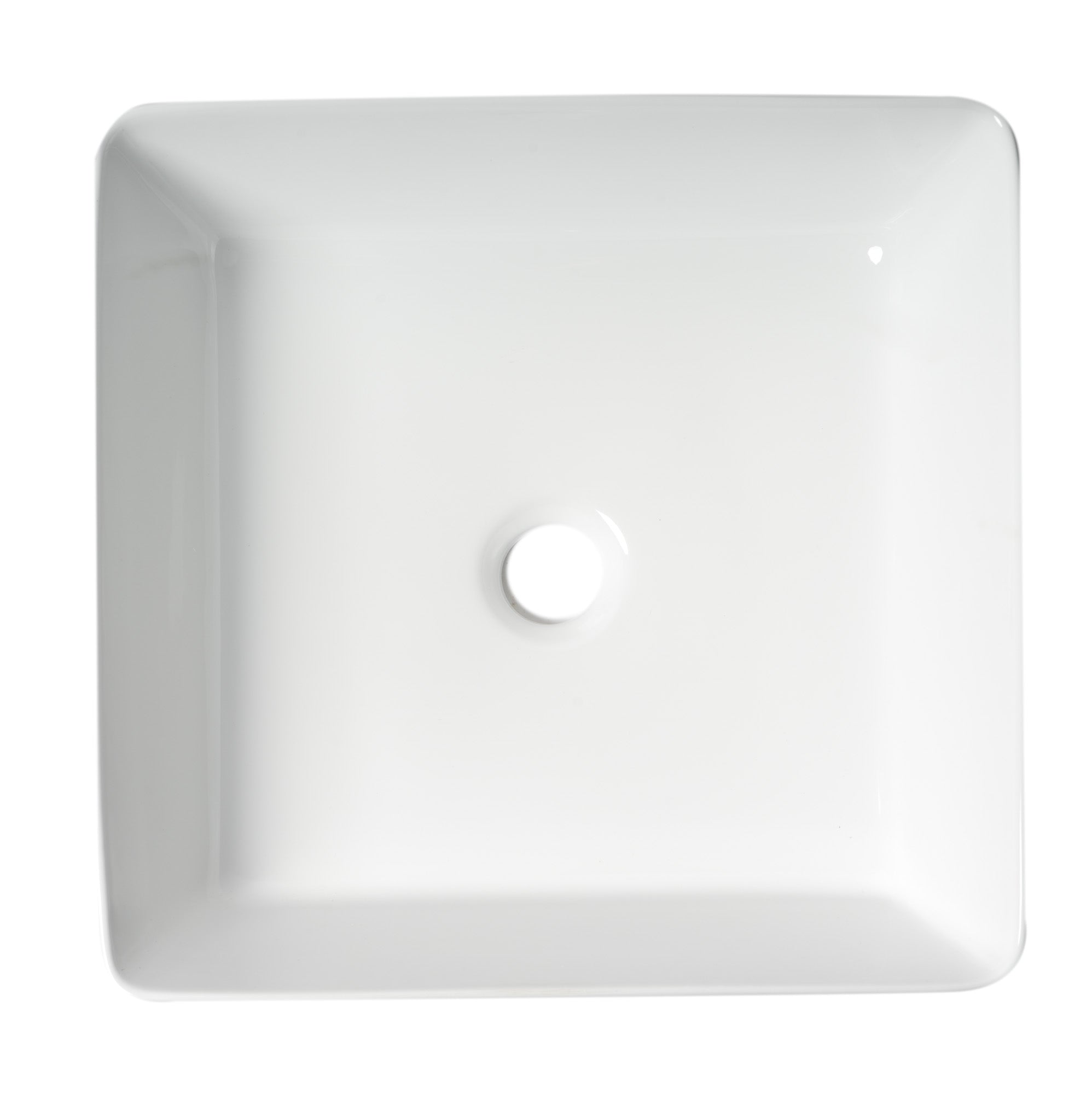 ALFI Brand - White 16" Modern Square Above Mount Ceramic Sink | ABC903-W