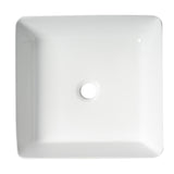 ALFI Brand - White 16" Modern Square Above Mount Ceramic Sink | ABC903-W