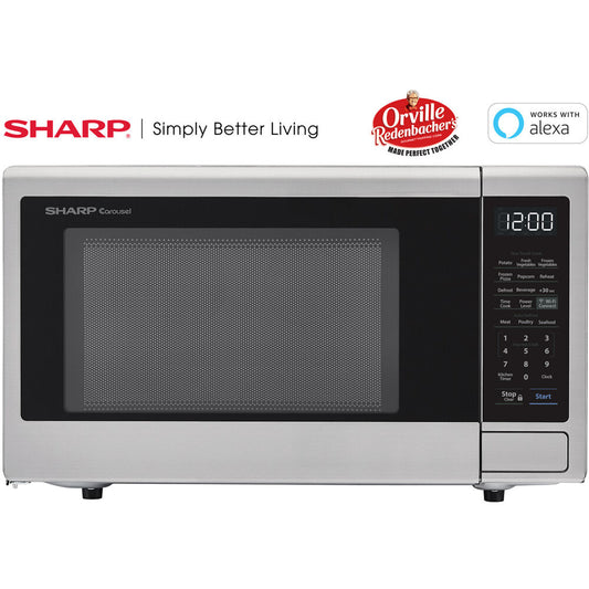 Sharp - 1.1 CF Countertop Microwave, Orville Redenbacher's Certified, Wi-Fi