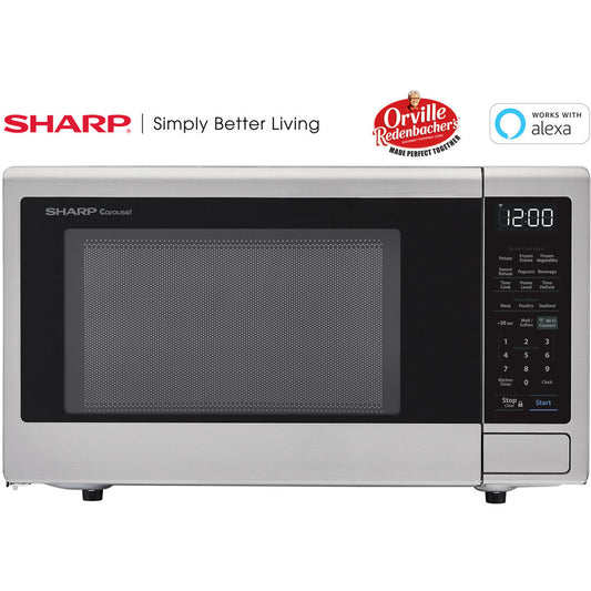 Sharp - 1.4 CF Countertop Microwave, Orville Redenbacher's Certified, Wi-Fi