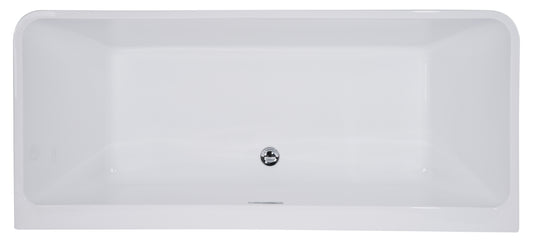ALFI Brand - 67 inch White Rectangular Acrylic Free Standing Soaking Bathtub | AB8859