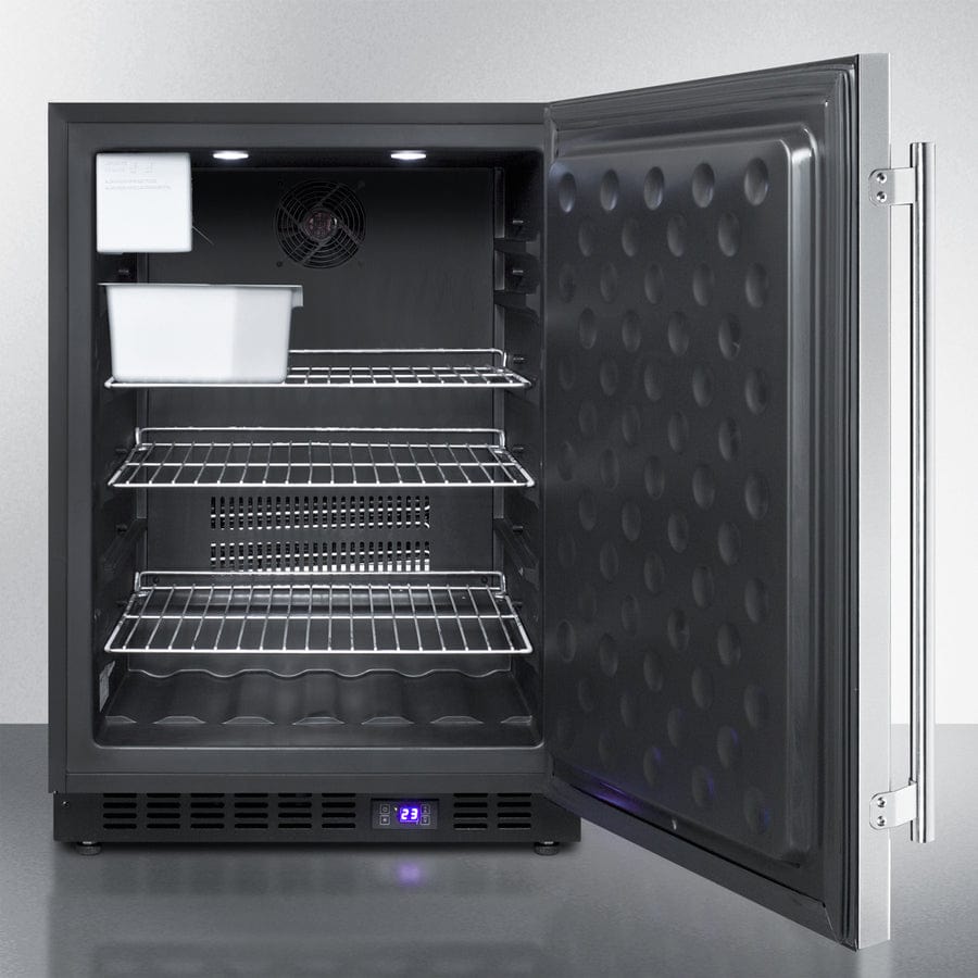 Summit - 24" Wide Built-In All-Freezer With Icemaker | [SCFF53BCSSIM]