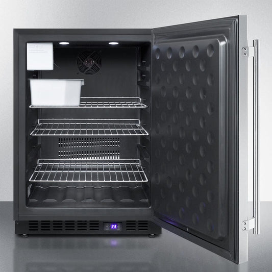 Summit - 24" Wide Built-In All-Freezer With Icemaker | [SCFF53BCSSIM]