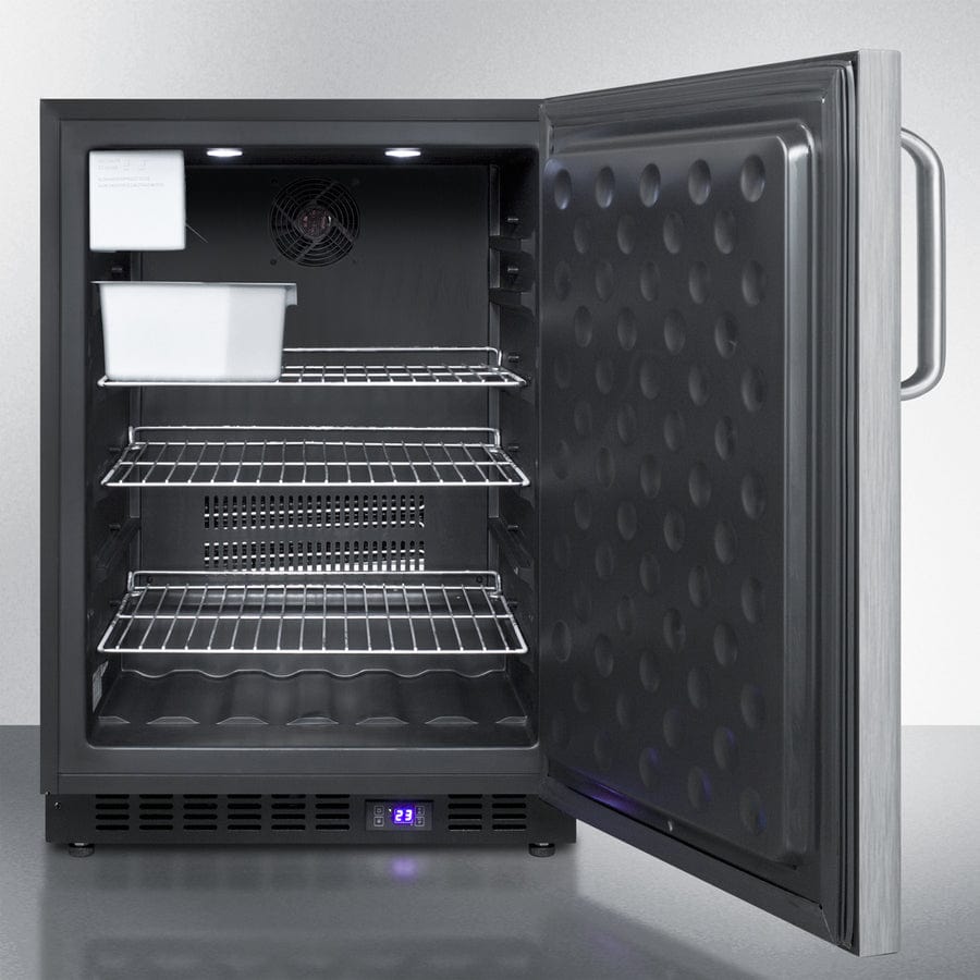 Summit - 24" Wide Built-In All-Freezer With Icemaker | [SCFF53BXCSSTBIM]