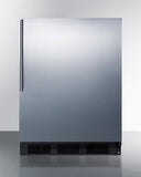 Summit All-Refrigerator 24" 5.5 cu. ft. Black Stainless Steel Built-In Undercounter Compact Refrigerator