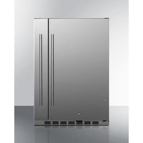 Summit All-Refrigerator Shallow Depth 24" Wide Built-In All-Refrigerator With Slide-Out Storage Compartment