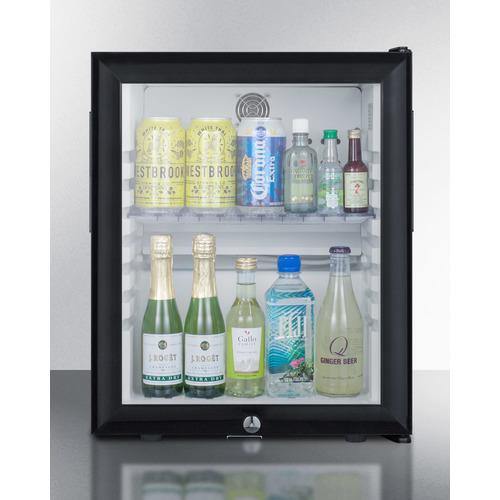 Summit All-Refrigerators 16" 0.9 cu.ft. Black with Glass Door & Lock Compact Minibar