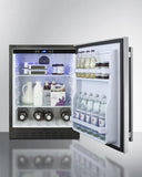 Summit All-Refrigerators 24" 4.2 cu.ft. Stainless Steel Built-In Undercounter Compact Refrigerator - ADA Compliant
