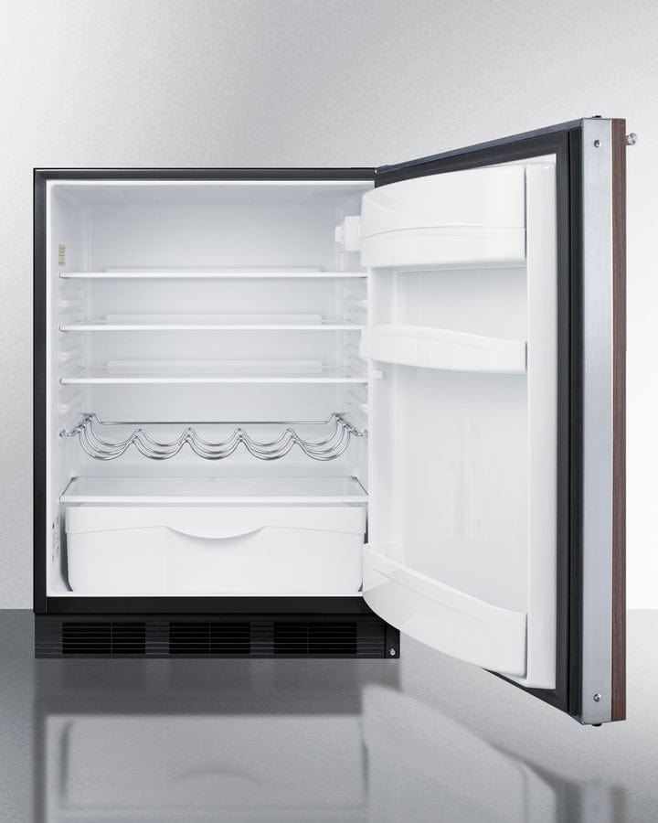 Summit - 24" Wide Built-In All-Refrigerator With Wood Panel Door | [FF63BKBIWP1]