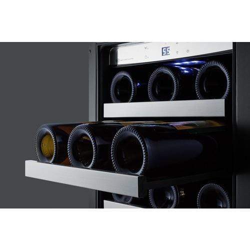 Summit Classic Built-in Beverage Center 15 Inch Built-In Wine/Beverage Center with 34 Bottle 3.2 Cu. Ft. Capacity, Low-e Glass Door, Adjustable Glass Shelves, Door/Temperature Alarms, and Automatic Defrost