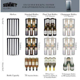 Summit Classic Built-in Wine Cellar 15 Inch Undercounter Wine Cellar with 34-Bottle Capacity, Stainless Steel Trimmed Wooden Shelves, Temperature Alarm, Energy Conservation Mode, LED Lighting and Stainless Steel Cabinet