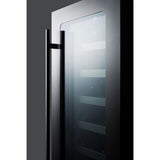 Summit Classic Built-in Wine Cellar 15 Inch Undercounter Wine Cellar with 34-Bottle Capacity, Stainless Steel Trimmed Wooden Shelves, Temperature Alarm, Energy Conservation Mode, LED Lighting and Stainless Steel Cabinet
