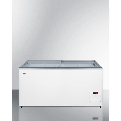 Summit Commercial Chest Freezers Commercial 53" 15.0 cu.ft. White with Sliding Glass Door & Lock Chest Freezer