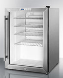 Summit Commercial Compact Beverage Center 17 Inch Freestanding Commercially Approved Beverage Center with Digital Thermostat, LED Lighting, Automatic Defrost, Tempered Glass Door, Door Lock and 2.5 cu. ft. Capacity