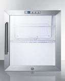 Summit Commercial Compact, Built-In Beverage Center 17 Inch Undercounter Refrigerator with Double Pane Glass Door, Automatic Defrost, Digital Thermostat, Interior LED Light, Commercially Approved, Factory Installed Lock and 1.7 cu. ft. Capacity