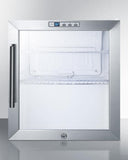 Summit Commercial Compact, Built-In Beverage Center 17 Inch Undercounter Refrigerator with Double Pane Glass Door, Automatic Defrost, Digital Thermostat, Interior LED Light, Commercially Approved, Factory Installed Lock and 1.7 cu. ft. Capacity