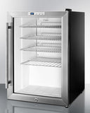 Summit Commercial Compact, Built-In Beverage Center 18 Inch Built-in Capable Beverage Center with Recessed LED Lighting, Factory Installed Lock, Digital Thermostat, Automatic Defrost, Adjustable Chrome Shelves, Commercially Listed, 100% CFC Free and 2.5 cu. ft. Capacity: Black Cabinet