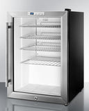Summit Commercial Compact Pub Cellar 17 Inch Freestanding Commercially Approved Beverage Center with 2.5 cu. ft. of Capacity, 4 Adjustable Chrome Shelves, Automatic Defrost, Double Pane Tempered Glass Door, Professional Handle, LED Lighting and Door Lock: Black Cabinet