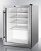 Summit Commercial Compact Pub Cellar 17 Inch Freestanding Commercially Approved Beverage Center with 2.5 cu. ft. of Capacity, 4 Adjustable Chrome Shelves, Automatic Defrost, Double Pane Tempered Glass Door, Professional Handle, LED Lighting and Door Lock: Stainless Steel Cabinet