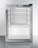 Summit Commercial Compact Pub Cellar 17 Inch Freestanding Commercially Approved Beverage Center with 2.5 cu. ft. of Capacity, 4 Adjustable Chrome Shelves, Automatic Defrost, Double Pane Tempered Glass Door, Professional Handle, LED Lighting and Door Lock: Black Cabinet
