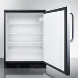 Summit Commercial Craft Beer Storage All-Refrigerator Commercial 24" 5.5 Cu. Ft. Stainless Steel Built-In Compact Refrigerator for Craft Beer Storage with Curved Towel Bar