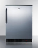 Summit Commercial Craft Beer Storage All-Refrigerator Commercial 24" 5.5 Cu. Ft. Stainless Steel Built-In Compact Refrigerator for Craft Beer Storage with Curved Towel Bar