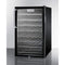Summit Commercial Freestanding, ADA Wine Cellars 4.5 cu. ft. Freestanding Commercial Wine Cellar with 40 Bottle Capacity, ADA-Compliant Height, 6 Scalloped Shelves, 2 Flat Shelves, Automatic Defrost, Interior Lighting and Reversible Door Hinge: Short Towel Bar Handle