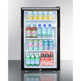 Summit Commercial Freestanding Beverage Center 20 Inch Undercounter Commercial Refrigerator with Glass Door, 3 Adjustable Glass Shelves, Dial Thermostat, Automatic Defrost, Door Lock, Interior Lighting and Hospital Grade Cord with 'Green Dot' Plug: Vertical Handle