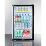 Summit Commercial Freestanding Beverage Center 20 Inch Undercounter Commercial Refrigerator with Glass Door, 3 Adjustable Glass Shelves, Dial Thermostat, Automatic Defrost, Door Lock, Interior Lighting and Hospital Grade Cord with 'Green Dot' Plug: Long Towel Bar Handle