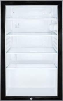 Summit Commercial Freestanding Beverage Center 20 Inch Undercounter Commercial Refrigerator with Glass Door, 3 Adjustable Glass Shelves, Dial Thermostat, Automatic Defrost, Door Lock, Interior Lighting and Hospital Grade Cord with 'Green Dot' Plug: Recessed Handle