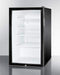 Summit Commercial Freestanding Beverage Center 20 Inch Undercounter Commercial Refrigerator with Glass Door, 3 Adjustable Glass Shelves, Dial Thermostat, Automatic Defrost, Door Lock, Interior Lighting and Hospital Grade Cord with 'Green Dot' Plug: Recessed Handle