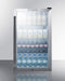 Summit Commercial Freestanding Beverage Center Summit Commercial Series SCR486LCSS 19 Inch Commercial Beverage Center with 3.35 cu. ft. Capacity, 4 Adjustable Wire Shelves, LED Lighting, Digital Thermostat, Door Lock, Professional Handle and Automatic Defrost: Freestanding, Stainless Steel Cabinet