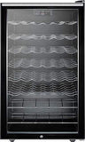 Summit Commercial Freestanding Wine Cellars 4.5 cu. ft. Freestanding Commercial Wine Cellar with 40 Bottle Capacity, 6 Scalloped Shelves, 2 Flat Shelves, Automatic Defrost, Interior Lighting and Reversible Door Hinge: Horizontal Handle