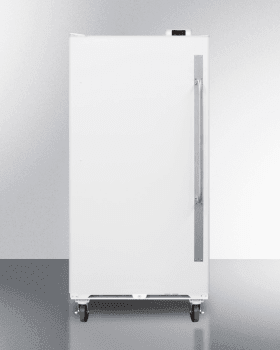 Summit Commercial Full Size All-Freezer 16.7 cu. ft. Freestanding Upright Freezer with Digital Thermostat, Adjustable Shelves, Casters, Frost-Free Operation, Factory Installed Lock, Door Shelves, 16.7 Cu. Ft. Capacity, Commercially Approved and CFC Free: Left-Swing Hinge