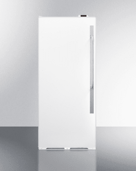 Summit Commercial Full Size All-Freezer 21 cu. ft. Freestanding Upright Freezer with Digital Thermostat, Adjustable Shelves, Frost-Free Operation, Factory Installed Lock, Door Shelves, 21 Cu. Ft. Capacity, Commercially Approved and CFC Free: Left-Swing Hinge