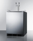 Summit Commercial Kegerators 24 Inch Built In Commercial Wine Kegerator with 5.5 Cu. Ft. Capacity, Holds 1/4 Keg, or (2) 1/6 Sextel Kegs, Complete Dual Wine Tap Kit, Nitrogen/CO2 Canister, and ADA Compliant