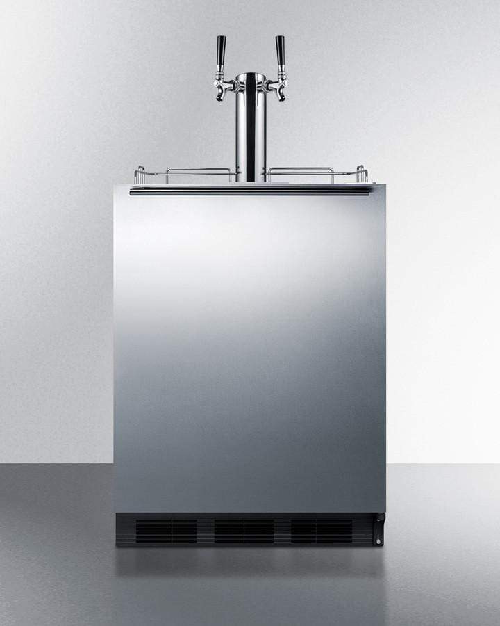 Summit Commercial Kegerators 24 Inch Built In Commercial Wine Kegerator with 5.5 Cu. Ft. Capacity, Holds 1/4 Keg, or (2) 1/6 Sextel Kegs, Complete Dual Wine Tap Kit, Nitrogen/CO2 Canister, and ADA Compliant