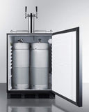 Summit Commercial Kegerators 24 Inch Built In Commercial Wine Kegerator with 5.5 Cu. Ft. Capacity, Holds 1/4 Keg, or (2) 1/6 Sextel Kegs, Complete Dual Wine Tap Kit, Nitrogen/CO2 Canister, and ADA Compliant